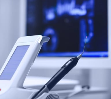 Dental laser equipment with display screen